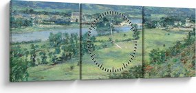 Tablou - Theodore Robinson, The Valley of the Seine, From the Hills of Giverny, reproducere (cu ceas) (90x30 cm)