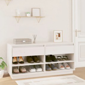 Pantofar, alb, 110x34x52 cm, lemn masiv de pin 1, Alb