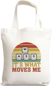 Sacosa de Panza pentru Cumparaturi, Geanta Tote, model Gamer, 38x34.5 cm, Alba, BEKZ®