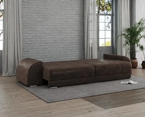 Canapea extensibilă dumonde cu 2 lăzi de depozitare si sezut confortabil din spuma high-density,Verona Madagaskar Brown 310x100 cm