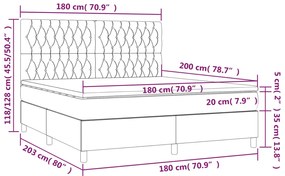 Pat box spring cu saltea, gri inchis, 180x200 cm, textil Morke gra, 180 x 200 cm, Design cu nasturi