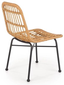 Scaun de gradina Hilda, lemn natural / negru