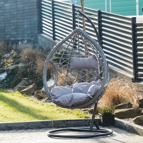 Scaun suspendat gri NORVIA cu suport