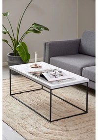 Măsuță de cafea albă cu blat cu aspect de marmură 55x110 cm Barossa – Actona