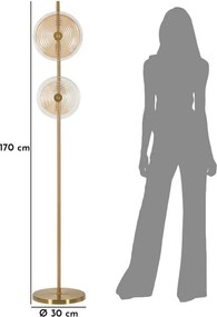 Lampadar auriu cu abajur din sticlă (înălțime 170 cm) Venice – Mauro Ferretti