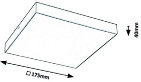 Plafoniera LED slim de exterior IP44 Tartu negru 17,5cm