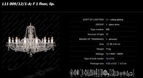 Lustra cristal Bohemia L11 009/12/1-A; F 1 floor, lip