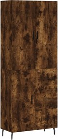 vidaXL Dulap înalt, stejar fumuriu, 69,5x34x180, lemn compozit