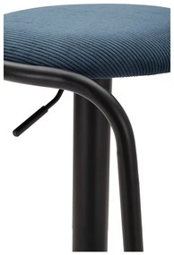 Scaun de bar petrol/negru cu înălțime ajustabilă tapițat (înălțime șezut 61 cm) Destiny – Mauro Ferretti