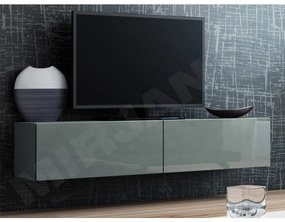Masă TV/Dulap Zylia 140 (Gri + Gri lucios). Promo -17%. 1053759