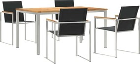 vidaXL Set de masă pentru grădină 5 pcs Maro Lemn solid de tec