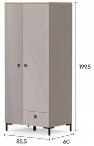 Dulap de haine Demandaron 1 (taupe + stejar silverjack). 1116801