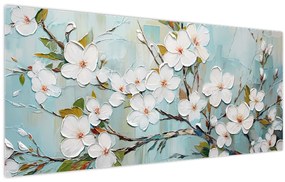 Tablou - Pictură, ramuri de copac înflorit (120x50 cm)
