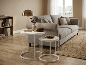 Set de mese de cafea MARLON 2 buc, decor marmura alba