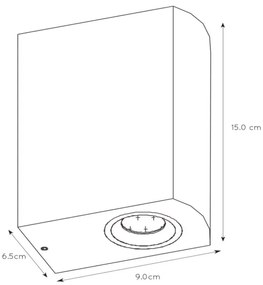 Aplică LED dimabilă de exterior Lucide 22861/10/31 ZORA 2xGU10/5W/230V IP44