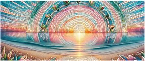 Tablou – Mozaic al soarelui la apus (120x50 cm)