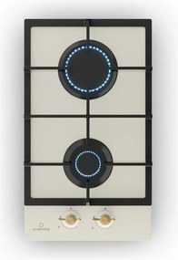 Klarstein Victoria Domino, plită pe gaz, 2 arzătoare, arzătoare Sabaf, plită ceramică, design retro