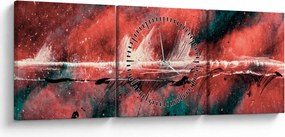 Tablou - Explozie în petrol (cu ceas) (90x30 cm)