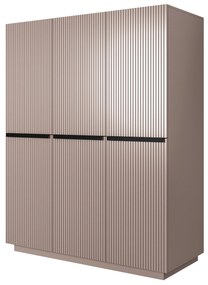 Dulap Nicole 150 cm - MDF roz antic / mânere negre