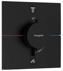 Baterie dus termostatata incastrata negru mat Hansgrohe ShowerSelect Comfort E 2 functii EN1717