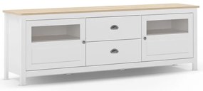 Comodă TV albă din lemn de pin 180x59 cm Misti – Marckeric