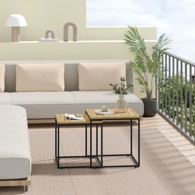 Set 2 piese mese de cafea QUADRO, decor stejar artisan