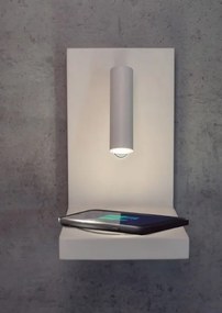 Aplica cu reader LED, incarcator wireless ZANZIBAR alb