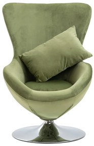 248467 vidaXL Scaun ou rotativ, cu pernă, verde deschis, catifea