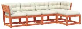 3217012 vidaXL Set mobilier de grădină cu perne, 5 piese, lemn masiv de pin