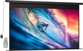 HOMCOM Ecran de proiecție motorizat 120 inch, 16:9 4K HD, montaj pe perete sau tavan cu telecomandă, 297x8x183cm | Aosom Romania