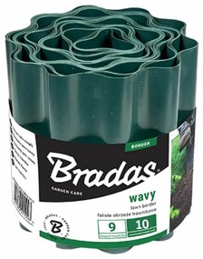 Bordura ondulata WAVY din PE, pentru gazon, verde, 9 m x 10 cm