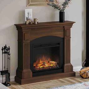 Magna Premium Walnut semineu electric flacara 3D model deosebit