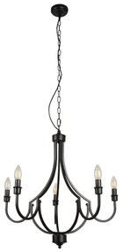 Lustră pe lanț Searchlight 82915-5BK LODGE 5xE14/60W/230V negru
