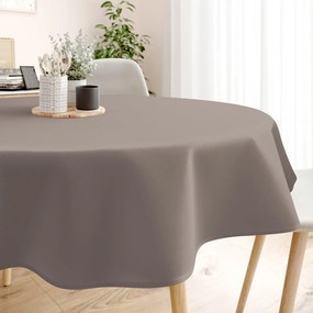 Goldea față de masă decorativă rongo deluxe - gri-maro cu luciu satinat - rotundă Ø 170 cm