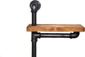 Raft cu 3 polite stil industrial din lemn-metal Homs 70 X 12 X 57 cm