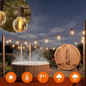Ghirlandă decorativă LED reglabilă pentru exterior 36xE12/1W/24/230V 22,35 m IP65 neagră + telecomandă