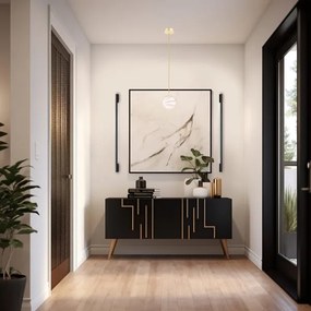 Lustră pe cablu Argon 8450 ALMIROS 1xE14/7W/230V d. 12 cm auriu