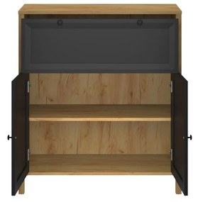 Comodă Bruselas 1 (stejar craft auriu + negru) . 1116781