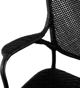 Scaun cu brate din ratan design LUX, Colony negru