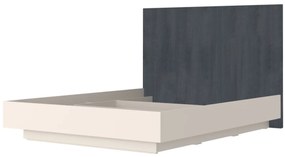 Dormitor cu Riflaje, Monaco, Pat Tapitat cu somiera rabatabila, Dulap 3 Usi 2 Sertare, 2 Noptiere, Comoda 1 Usa 3 Sertare, Casmir/Gri Elegant