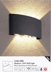Aplica LED perete exterior IP44 Shadows