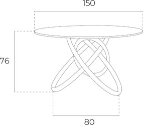 Masa dining design deosebit Walnut Wood, 150cm AC-DT16069-150