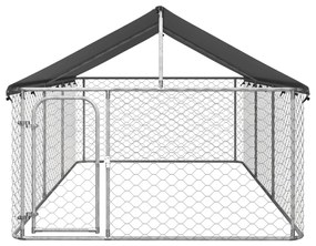171499 vidaXL Padoc pentru câini de exterior, cu acoperiș, 400x200x150 cm