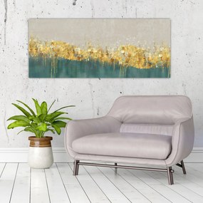 Tablou - Textura cu decor auriu (120x50 cm)