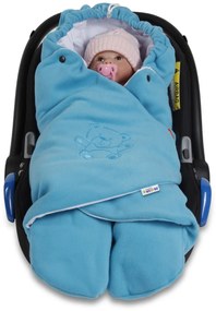 Sistem de înfășat pentru bebeluși/ Sac de dormit Baby Nellys - polar,  bumbac bio- albastru / turcoaz