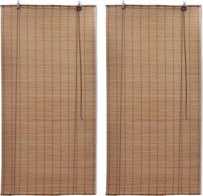 vidaXL Jaluzele din bambus tip rulou, 2 buc., maro, 150 x 220 cm