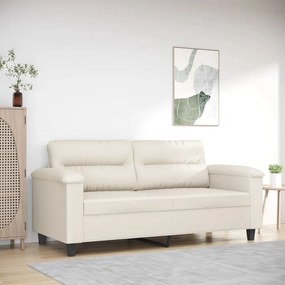 349252 vidaXL Canapea cu 2 locuri, crem, 140 cm, piele ecologică