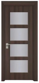 Usa Interior din MDF Novo Doors ND317, Cadru din Lemn Masiv, Geam Sablat, KIT COMPLET, Toc , Manere si balamale incluse (Culoare: Crem, Dimensiune: