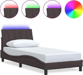 vidaXL Cadru de pat fără saltea, Hanko, maro închis, 90x190 cm, textil