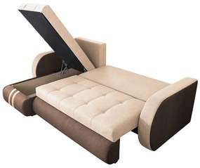 Coltar extensibil reversibil Siena Duo Maro/Bej 243x141x81 cm cu lada de depozitare